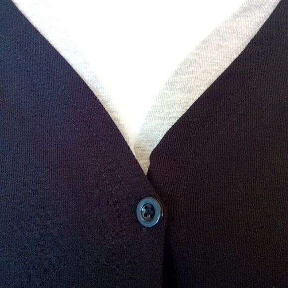 Long Sleeve Black and Gray Cardigan Sweater Size NEW NWOT Size Large - Picture 4 of 4